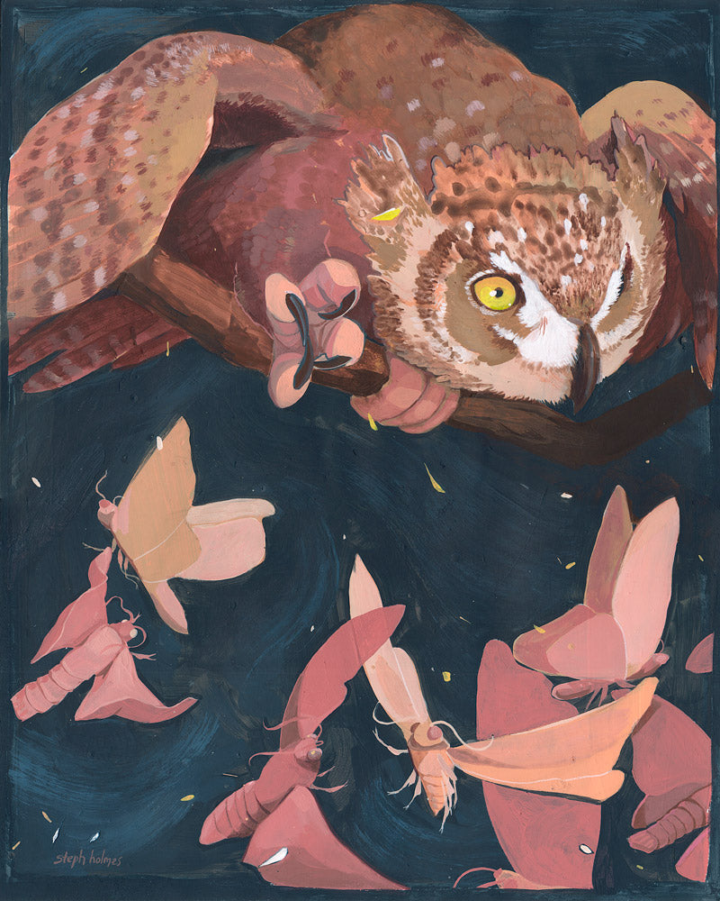 Dream Visitors: Owl and Moths II limited edition print